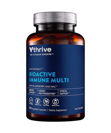 Vthrive Bioactive Immune Multivitamin with Elderberry NAC (120 Vegetable Capsules)