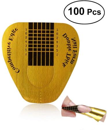 100 Nail Art Forms Sticker | Self-Adhesive Tips for Acrylic UV Gel Extensions | Horseshoe Shape - Buy Online on GoSupps.com