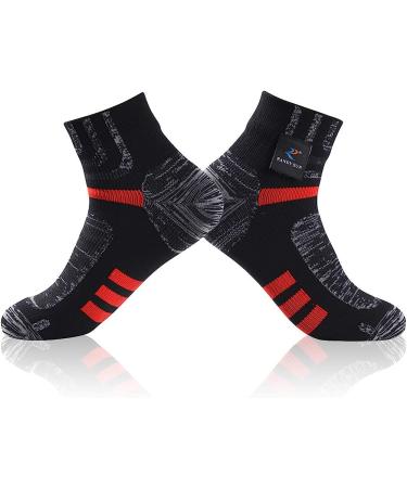 RANDY SUN Waterproof Ankle Socks - Unisex Cycling, Hunting, Fishing, Running - 1 Pair Deal - Black & Red - Large - Buy Online on GoSupps.com