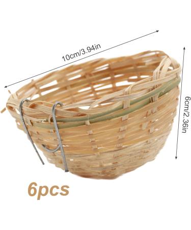 Obelunrp Bird Nest for Wildbird 6pcs 3.9inch Bamboo Woven Nesting Boxes for Wild Birds Hatching Breeding Cave for Parrot Canary or Cockatiel - Buy Online on GoSupps.com