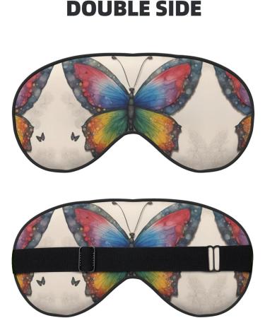 SSIMOO Rainbow Butterfly Print Eye Mask - Ultra-Soft Light-Blocking for Restful Sleep | International Shipping - Buy Online on GoSupps.com