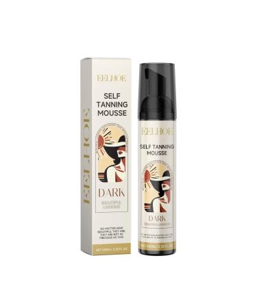 Dark Self Tanner Mousse - Sunless Instant Self Tanning Foam for a Deep Natural Looking Fake Tan - Moisturizing Tanning Foam