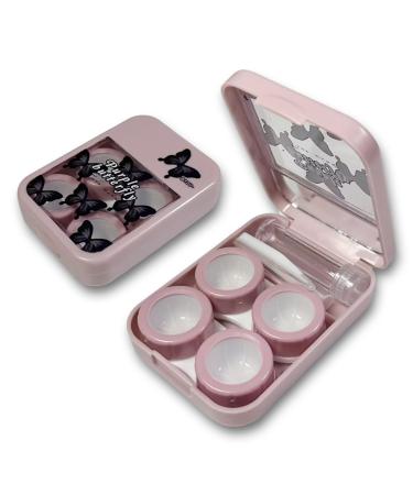 Rinetics Colorful Contact Lens Case Set with Mirror Durable Compact Portable Soaking