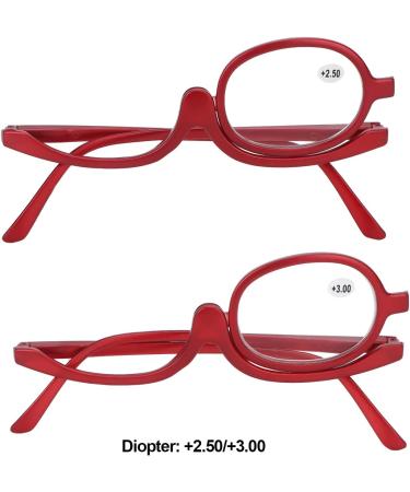 Buy Rotatable Magnifying Makeup Glasses for Women - Red (+2.50) | Enhance Precision Eye Makeup Application - Buy Online on GoSupps.com