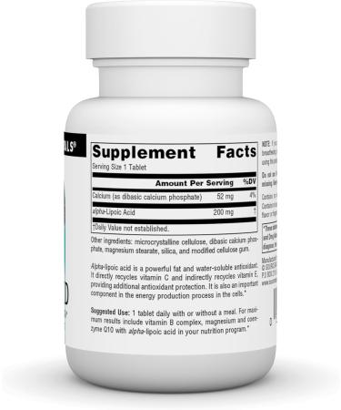 Source Naturals Alpha Lipoic Acid Antioxidant Protection - 200 mg - 30 Tablets - Buy Online on GoSupps.com