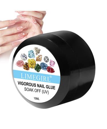 Nail Glue Gel for Press On Nails - Strong Fake Nail Adhesive for Press On Nails Nail Glue for Salon Home for Nail Strengthen for Girls Women Skoulazeo