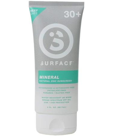 Surface Body Lotion With Spf 30 - Water Resistant Reef Friendly Sunscreen Travel Size - Sun Tanning Lotion - Hypoallergenic Non-Nano Zinc Oxide - Sun Blocker Lotion - Broad Spectrum UVA/UVB Protection 1 Count Non-Tinted