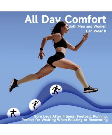 Bropite Compression Stockings with Zipper - 2 Pairs Calf Height Open Toe XXL B-Nude - Comfortable & Supportive International Shipping - Buy Online on GoSupps.com