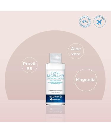 Helenvita Micellar Water Makeup Remover for Face Eyes and Lips with Provitamin B5 and Aloe Vera - Travel Size Micellar Cleansing Water - Gentle Makeup Remover Cleanser For All Skin Types - 100ml - Buy Online on GoSupps.com