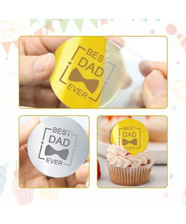 Happy Father's Day Cupcake Toppers | Engraved Mirror Cake Decorations - Buy Online on GoSupps.com