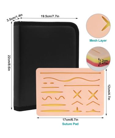 Suture Training Kit with 17 Pre-Cut Wounds, Suture Pad, Tools, Thread and Needle - Buy Online on GoSupps.com