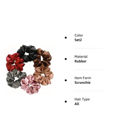 6-Piece Big Satin Silk Scrunchies Hair Set | No Damage Ponytail Holder Ties - Buy Online on GoSupps.com