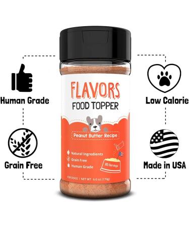 Natural Human Grade Grain-Free Dog Food Topper & Gravy - Peanut Butter Flavor 6oz - Perfect Kibble Seasoning for Picky Eaters - Buy Online on GoSupps.com
