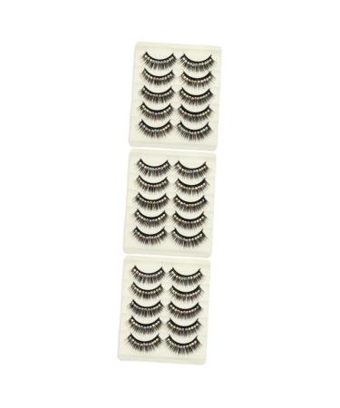 minkissy 30 Pairs Diamond False Eyelashes Fake Eyelashes Natural Exaggerated Eyelashes Cosplay Eyelash False Lashes Natural Manga Lashes Chemical Fiber Hard Stem Decorate With Diamond