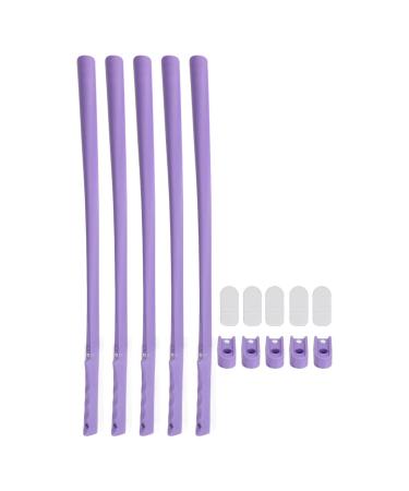Comfortable shoe puller with a long handle 5-part shoe aid tool non-slip extended shoe aid with an extra long handle for older shoes purple