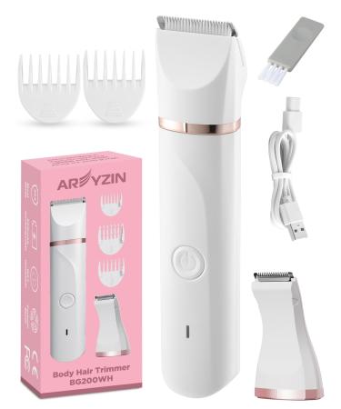 Rechargeable Bikini Trimmer Women & Body Hair Trimmer for Women 2024 Painless Lady shavers for Women 2 Replaceable Snap-in Ceramic Blade Heads for Face Arm Bikini Armpit IPX7 White - Buy Online on GoSupps.com