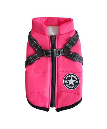 Oncpcare Small dog jacket with dishes outdoor dog sport vest outdoor warm pet winter coat dishes for cat puppies small dogs (pink) s pink