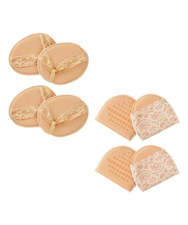 FOMIYES High Heel Inserts 4 Pairs Sole Pad Toe Pad Metatarsal Foot Pads High Heel Shoes Insert Invisible High Heel Half Toe Sleeve Metatarsal Cushions Plate Silicone Sponge Lace