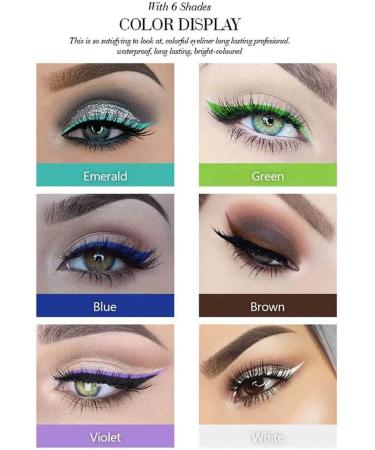 Color eyeliner professional liquid eyeliner pen with bright color makeup (white) - Buy Online on GoSupps.com