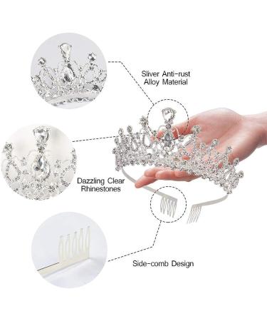 Crystal Silver Tiaras and Crowns for Women - Elegant Hair Accessories for Wedding and Birthday Celebrations - Buy Online on GoSupps.com