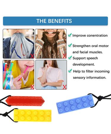 Sensory Chew Necklace - Diamond Shape Chewable Jewelry for Kids | Food Grade Silicone for Autistic ADHD Oral Motor - Boys and Girls - Buy Online on GoSupps.com