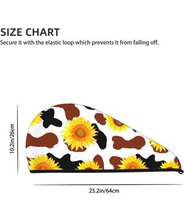 Sunflower Cow Microfiber Hair Towel - Soft Super Absorbent Wrap for Women | Quick Dry Coral Velvet Hair Cap for Long Curly & Thick Hair - Buy Online on GoSupps.com
