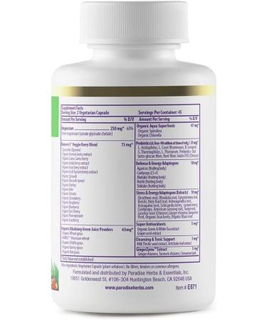 Buy Paradise Herbs Earthâ€™s Blend Magnesium - 90 Vegetarian Capsules for Optimal Health - Buy Online on GoSupps.com