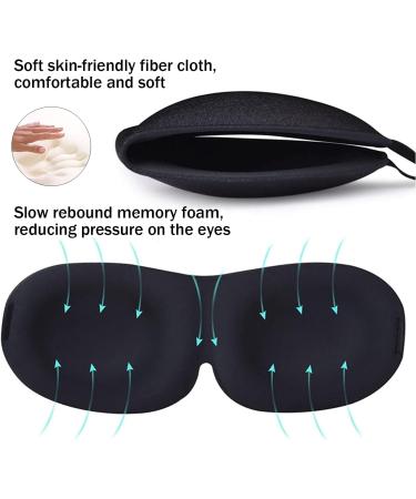 2 Pcs 3D Sleep Eye Mask for Men Women - Ideal for Nap, Travel, Night Shift - Black - Buy Online on GoSupps.com