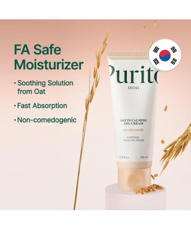 PURITO Oat-in Calming Gel Cream 100ml - Vegan Facial Moisturizing Cream with Natural Ingredients - Buy Online on GoSupps.com