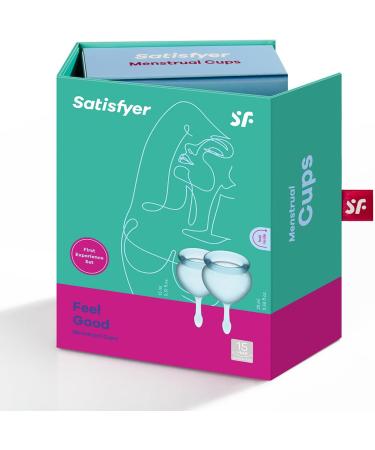 Satisfyer Feel Good Menstrual Cup | Reusable Soft Silicone Period Cup with Removal Stem | 2 Sizes for All Flows - Eco-Friendly & Comfortable - Buy Online on GoSupps.com