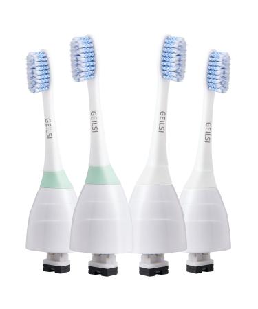 Premium Replacement Toothbrush Heads Compatible with Philips Sonicare E-Series Extra-Thin Spiral Tapered with Hygienic Cap 4 Pack