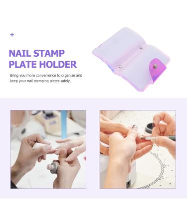 Lurrose Nail Art Card Holder Pocket | 19x14.5cm Stamp Template Organizer | Pink Nail Stencil & Pressure Plate Case for Nail Design - Buy Online on GoSupps.com