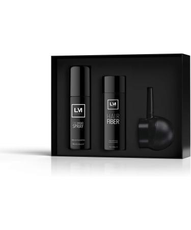 LEON MIGUEL All In One Box Hair Fiber Fibre Hold Spray + Applicator Premium Scattered Hair/Pouring Hair with Instant Effect for Secret Corners Hair Loss and Light Hair - Hair Powder (Grey) - Buy Online on GoSupps.com