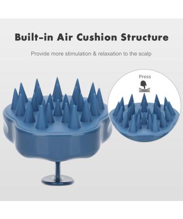 FREATECCH Scalp Massager Shampoo Brush | Soft Silicone Bristles for Hair Care & Relaxation | Ergonomic Design for Scalp Peeling & Hair Growth | Navy Blue Classic - Buy Online on GoSupps.com