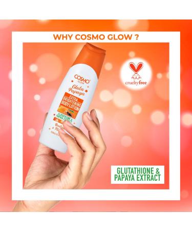 Cosmo Glow Gluta Papaya Extra Brightening Body Lotion 500ml/16.9oz, Radiant, Flawless, Moisturizing, Glowing Skins, Skin Care, Body Treatment, Non Greasy Formula, Deeply Hydrating, For All Skin Types - Buy Online on GoSupps.com