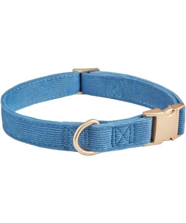YUDOTE Ultra-Soft Dog Collar for Medium Dogs Natural Cotton Cord Sensitive Skin Friendly Blue-Grey M (1 Pack) | International Shipping Available - Buy Online on GoSupps.com