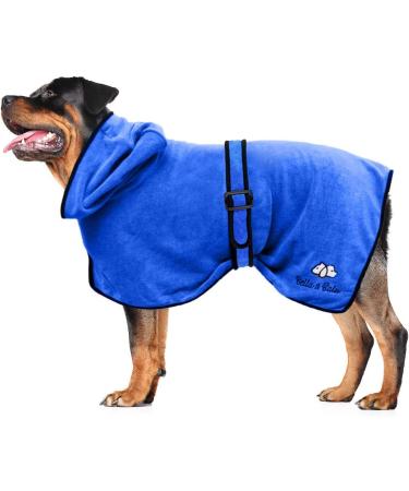 Bella & Balu Dogenbadele made of microfiber + PFOTENCH - Superable dog bathrobe for drying after swimming swimming or walking in the rain (L | Blue) L blue - Buy Online on GoSupps.com