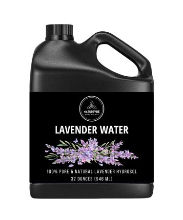 Naturevibe Botanicals Lavender Water 32 Ounces | 100% Pure and Natural | Great for Skin Care and Hair Care