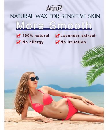 Anruz Waxing Pearls for Sensitive Skin - 453g Violet Wax Beads with 20 Applicators for Eyebrows & Face - At-Home Hair Removal Solution - Buy Online on GoSupps.com