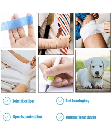 Wendergo 6 Rolls Self Adhering Bandage Injury Wrap Tape for Cats Pet Vet Wrap Bulk Stretch Tape for Wrist Ankle Sprains & Swelling Supports Muscles and Joints - Buy Online on GoSupps.com