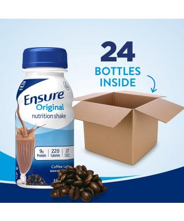 Ensure Original Nutrition Shake Coffee Latte 8 Fl Oz - Pack of 24 | Immune System Support & Balanced Nutrition for Meal Replacement - Buy Online on GoSupps.com