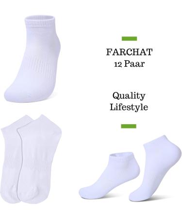 Farchat 12 Pairs Unisex Sneaker Socks - Black White Gray Cotton Sports Socks for Men & Women (Sizes 43-46) - Buy Online on GoSupps.com