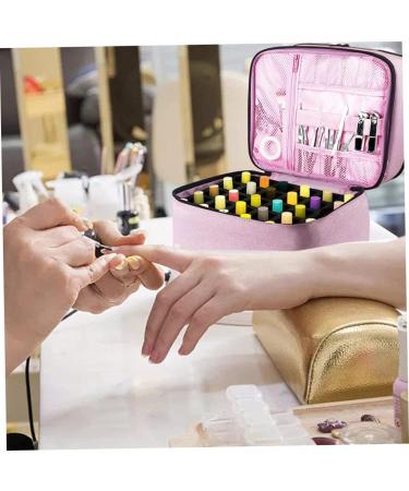 Premium Nail Polish Organizer Shell - Holds 30 Bottles & Nail Dryer Storage Bag - Pink Nail Polish Case - Buy Online on GoSupps.com