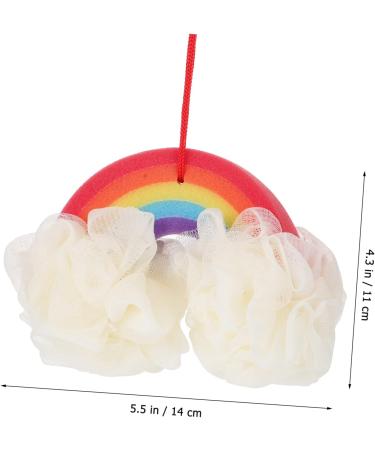 PLAFOPE 1pc Rainbow Bath Ball Body Scrub Sponge Bath Sponges for Cleaning Supply Tub for Newborn Mesh Shower Ball Body Wash Bath Rinser Soft Bath Sponges Wash Puff - Buy Online on GoSupps.com