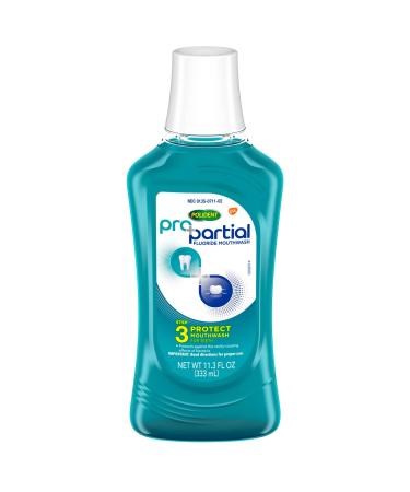 Polident Pro Partial Fluoride Mouthwash Step 3 Protect Mouthwash for Teeth and Decay Cavity 11.3 Fl Oz (333 mL)