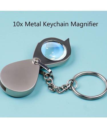 10x Pocket Magnifier Gift Metal Folding Magnifying Glass with Key Chain Jewelry Loupe Lens for Reading Maps Labels Craft Pocket Magnifier Glass Pocket magnifiers for Seniors Small Gift - Buy Online on GoSupps.com