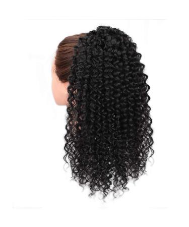 Vigorous Curly Drawstring Ponytail Extension for African Women - Short Afro Kinky Style (1B) - Buy Online on GoSupps.com