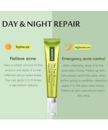 Tea Tree Oil Acne Gel - Acne Removal Cream & Skin Repair | Moisturizing Treatment for Acne Spots & Blackheads | 20g - Buy Online on GoSupps.com