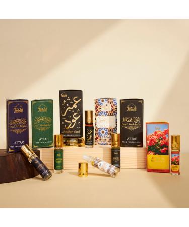 Dukhni Attar Oil Set - Authentic Arabic Fragrance Oils - Alcohol-Free Halal Blends - Oud Mukhalat, Oud Mubakhar, Oud Abyad, Oud Ya Aini, Attar Al Bakhoor, Ambar Oud 6ml Each - Buy Online on GoSupps.com