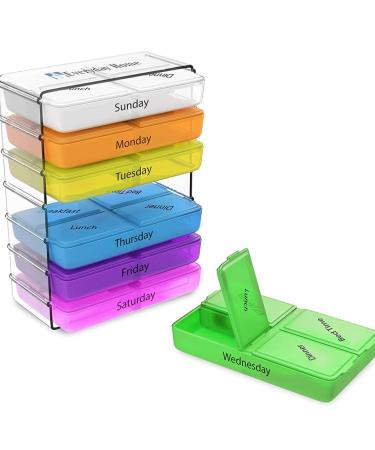 Daily Pill Organizer | 7-Day Compact Vitamin & Medication Holder | 4 Times a Day | International Shipping Available - Buy Online on GoSupps.com